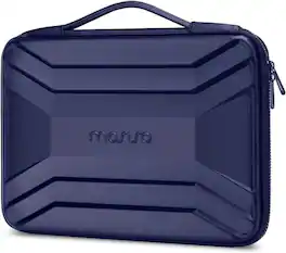 mosiso - Waterproof Laptop Sleeve 13-14 inch EVA Hard Shell Laptop Carrying Case with Handle for MacBook Air Pro 13 14 HP Dell - Navy Blue