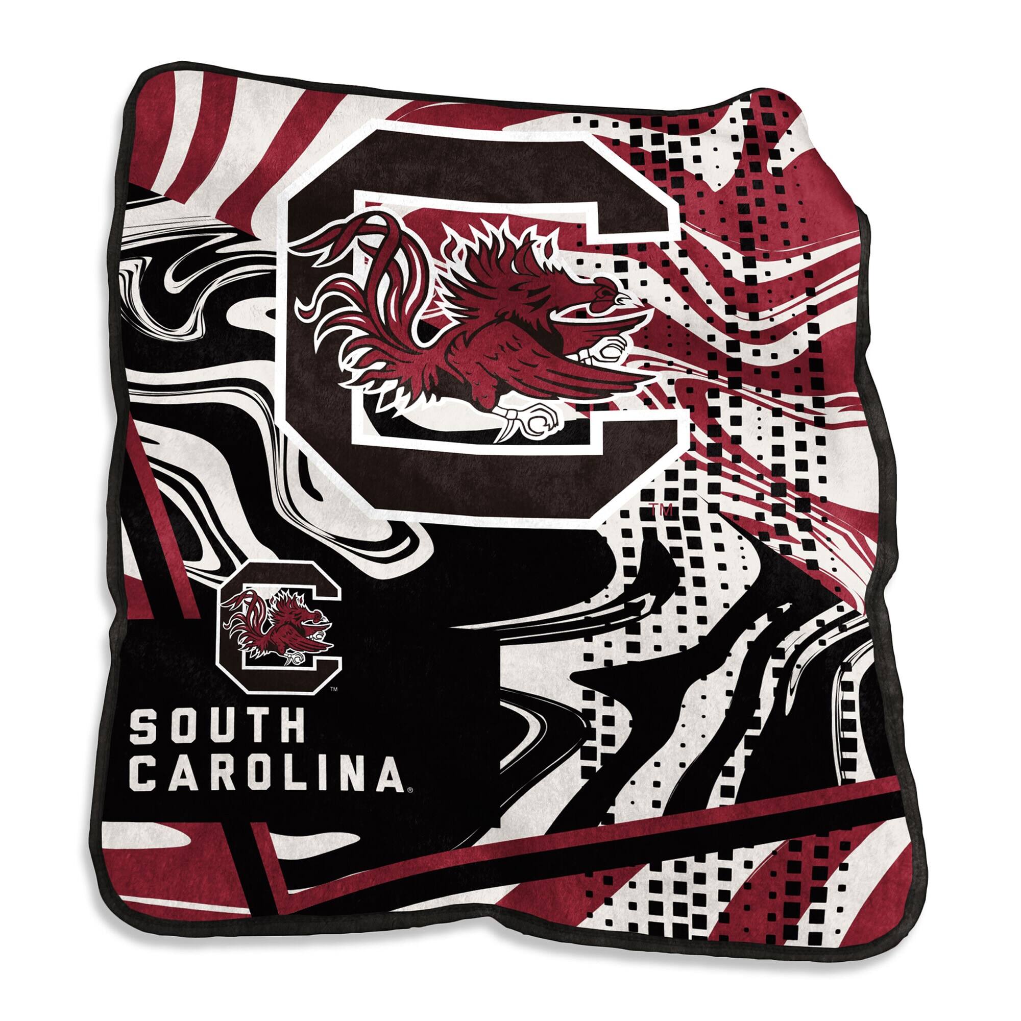 Logo Brands - South Carolina Gamecocks 50" x 60" Swirl Raschel Throw Blanket - Multicolor