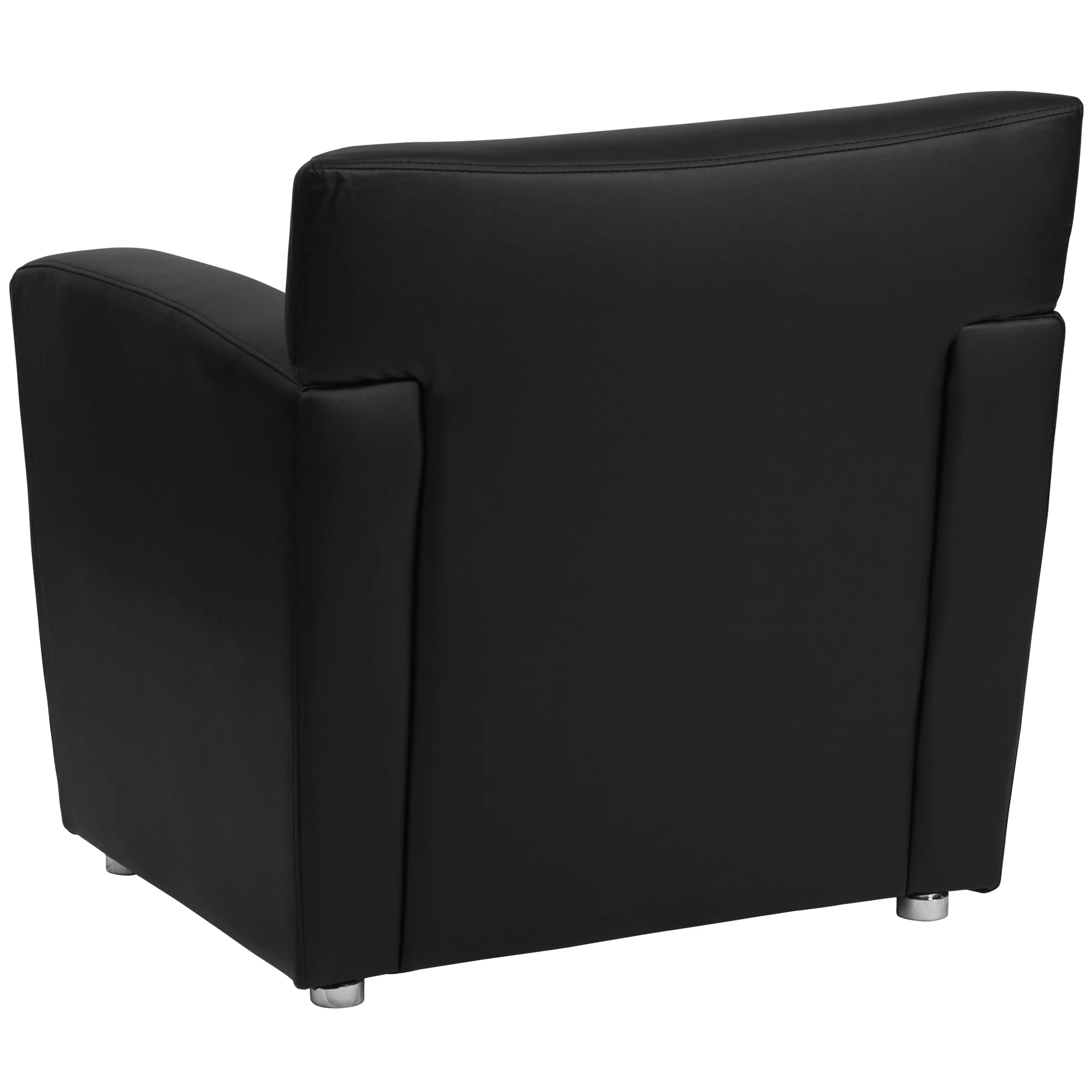 Alt View 5. Emma + Oliver - LeatherSoft Reception/Living Room Chair with Extended Panel Arms - Black.