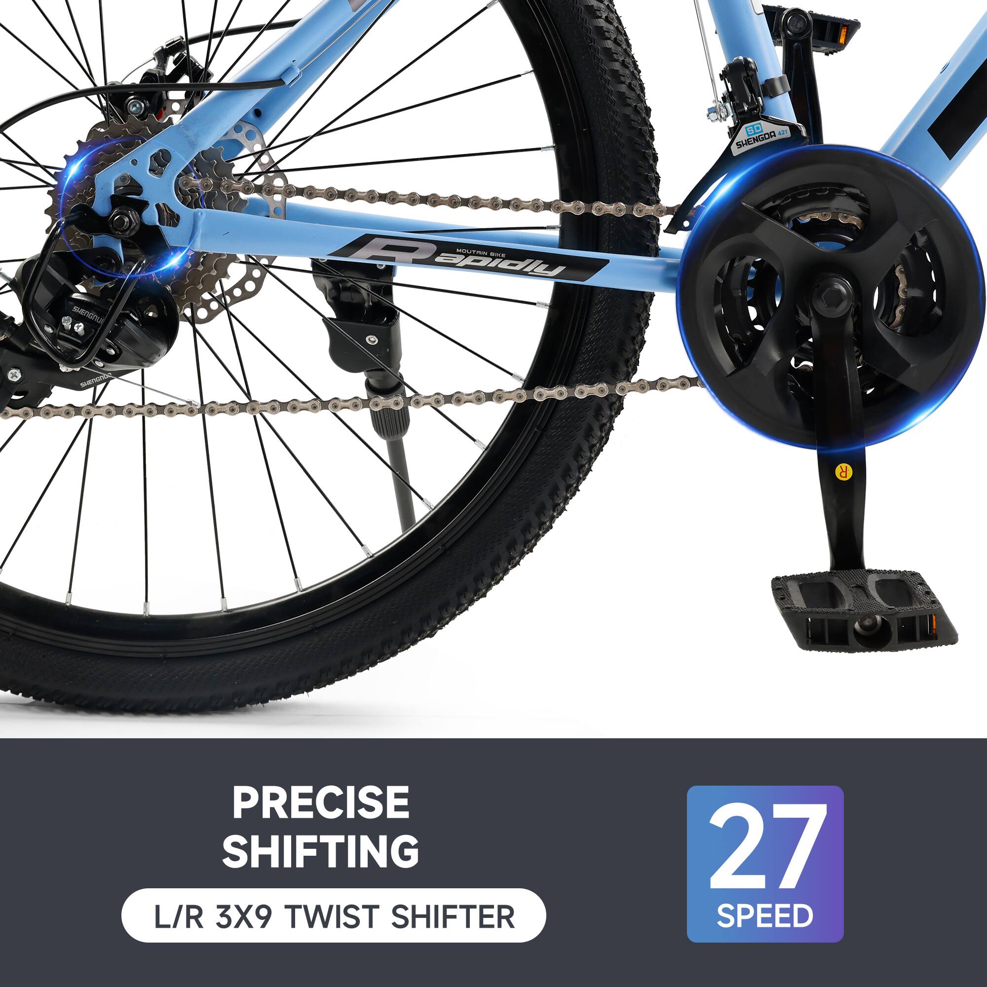 PRECISE SHIFTING  
L/R 3X9 TWIST SHIFTER  
27 SPEED