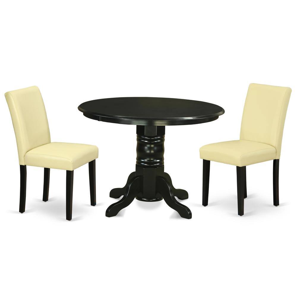 Back. East West Furniture - Dining Room Set Black - Brown.
