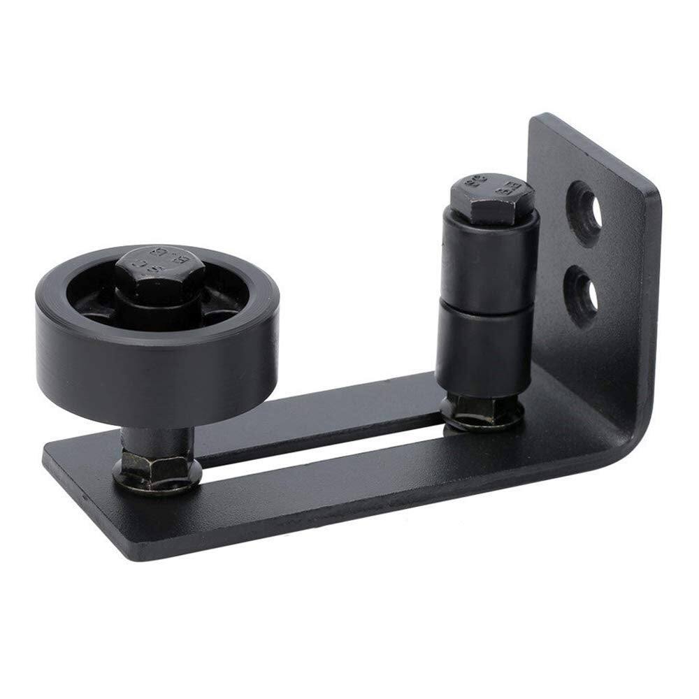 Alt View 1. Boyel Living - 4.88 in. Black Steel Heavy-Duty Adjustable Sliding Barn Door Floor Guide Hardware - Black.