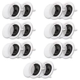 Acoustic Audio by Goldwood - CS-IC63 in Ceiling 6.5" Speaker 7 Pair Pack 3 Way Home Theater Flush Mount - Paintable White