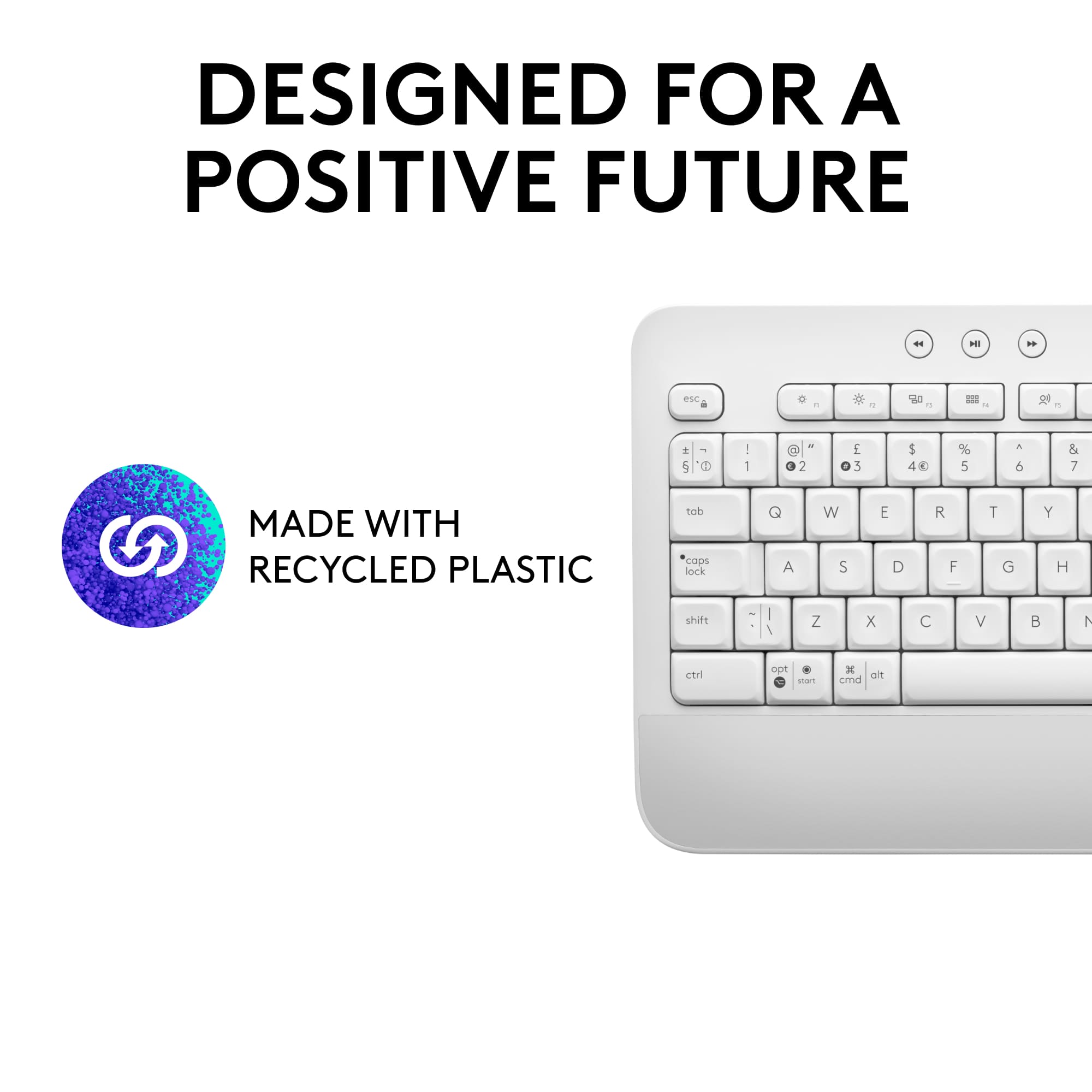 DESIGNED FOR A POSITIVE FUTURE
MADE WITH RECYCLED PLASTIC