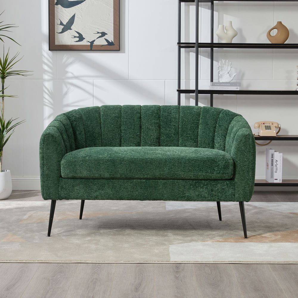 Alt View 1. Kadyn - 50.2'' Wide Upholstered Mini Loveseat Accent Couch, Modern Settee with Metal Legs, 2-Seater Sofa for Living Room, Green - Green.