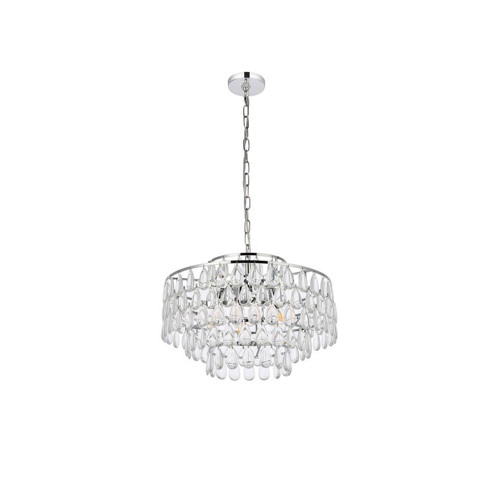 Back. Elegant Lighting - Mila 20 inch pendant in chrome - Chrome.