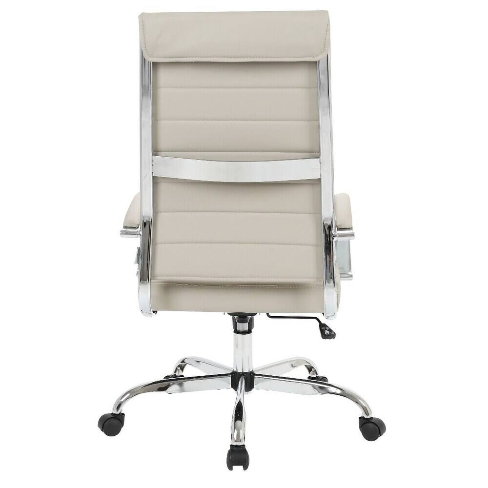 Alt View 5. LeisureMod - Set of 4 Benmar Modern High Back Swivel Executive Office Chair with Adjustable Height and Chrome Finish Frame - Tan.