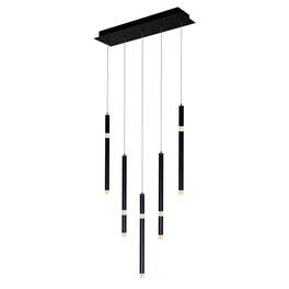 CWI Lighting - Flute 5 Light LED Chandelier With Finish - Black