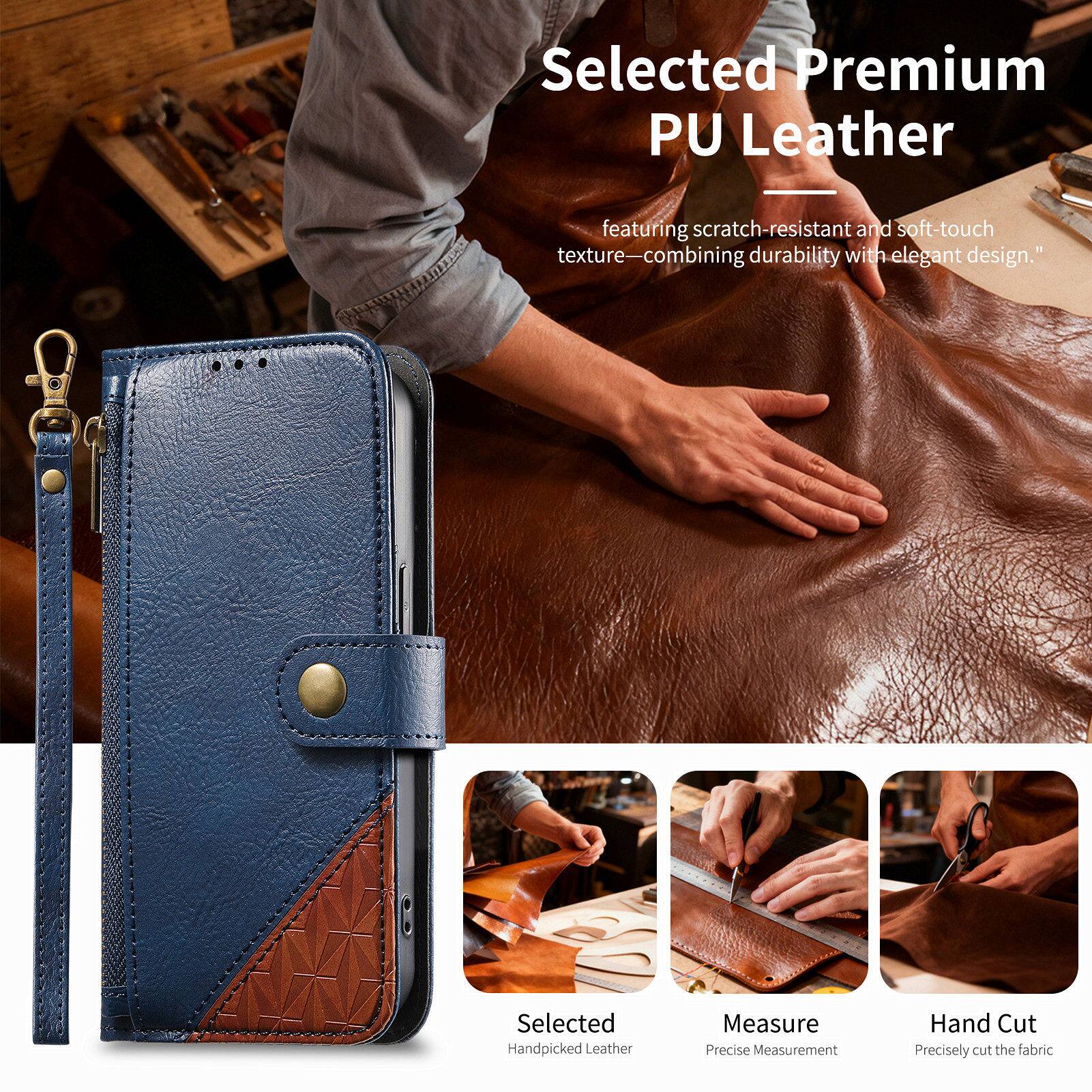 Selected Premium PU Leather  
featuring scratch-resistant and soft-touch texture—combining durability with elegant design.  

Selected Handpicked Leather  
Measure Precise Measurement  
Hand Cut Precisely cut the fabric