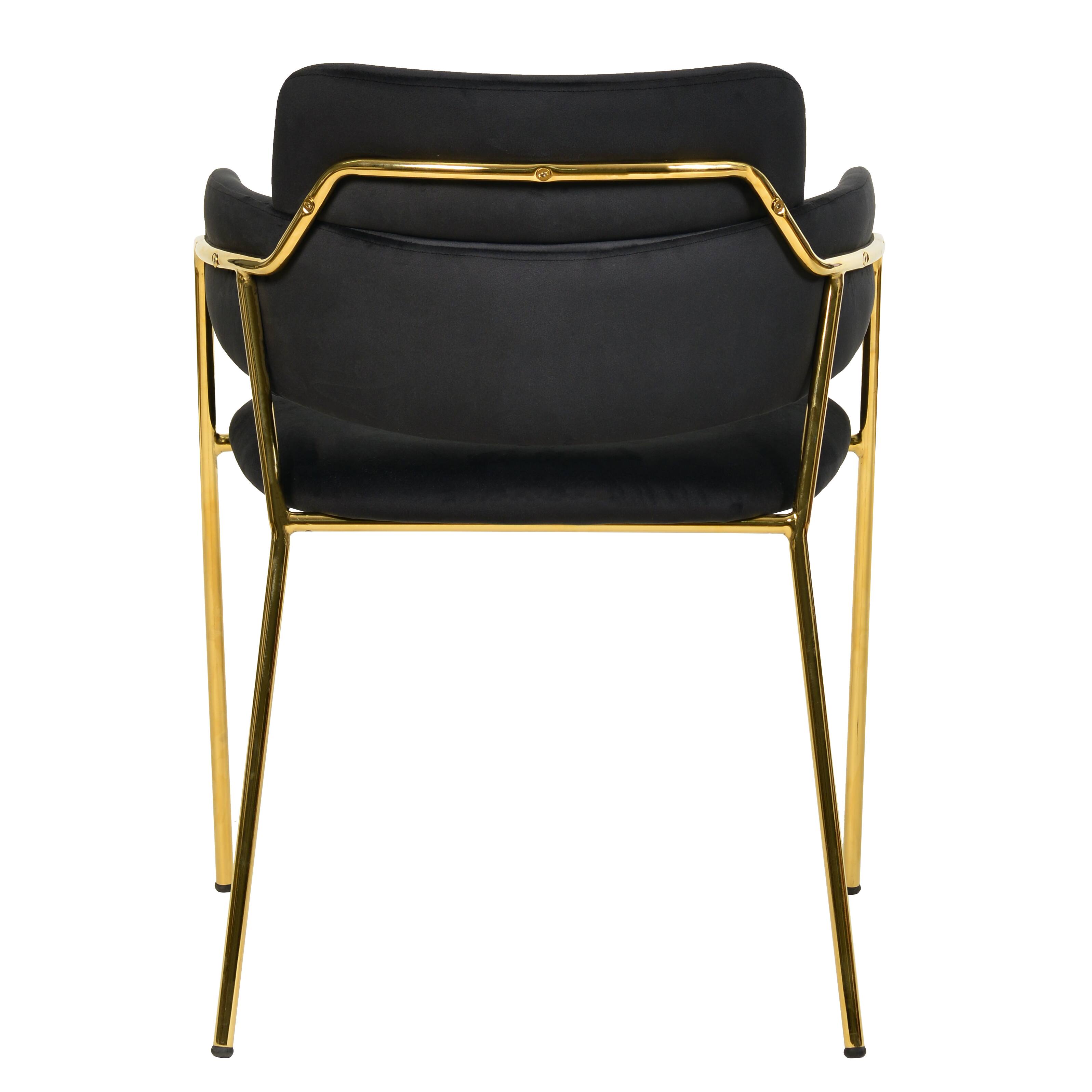Alt View 4. LeisureMod - Axis 4-PCS Elegant Dining Chair with Sturdy Stainless Steel Frame & Protective Floor Glides - Black.