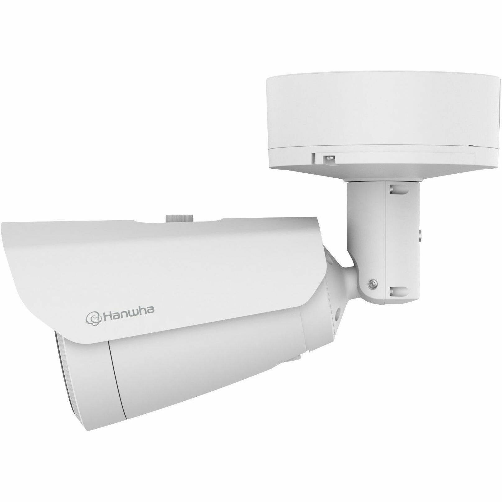 Alt View 2. Samsung - Hanwha PNO-A9311R 4K Network Camera - Color - Bullet - White - 229.66 ft Infrared Night Vision - H.264, H.265, MJPEG - White.