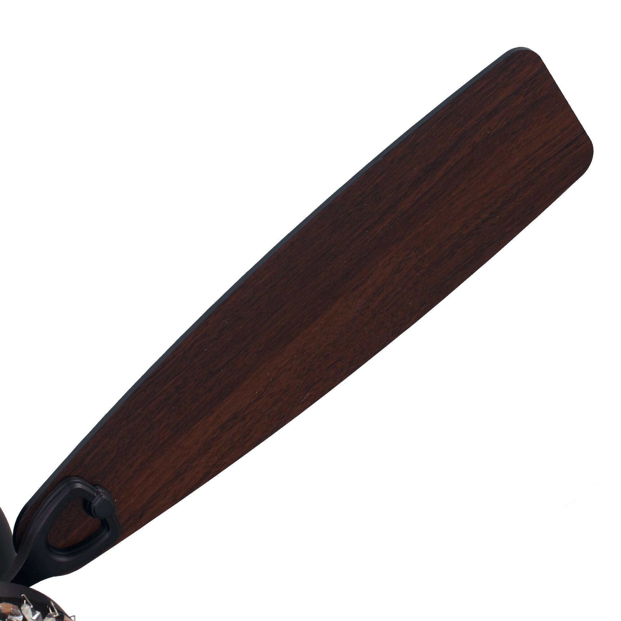 Alt View 6. Parrot Uncle - 48" Bronze Wooden 5-Blade Crystal Flush Mount Ceiling Fan with Remote - Black.