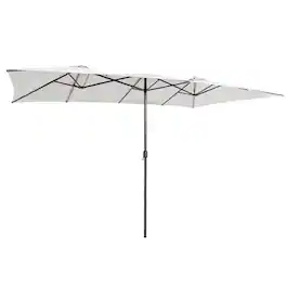 Kadyn - Resenkos 103.2" Beige solid Offset Patio Umbrella, Easy Tilt Adjustment