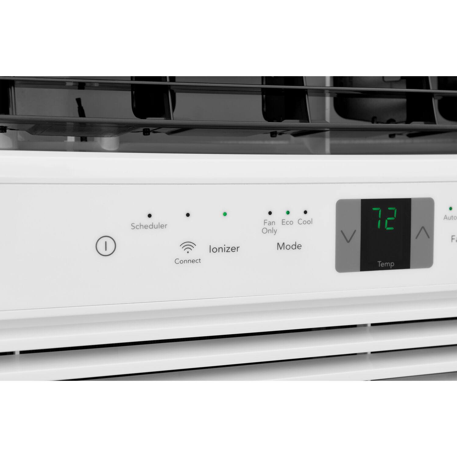 The text on the image reads: "I Scheduler Lonizer Connect Fan Eco Cool Only Mode 72 Auto F."