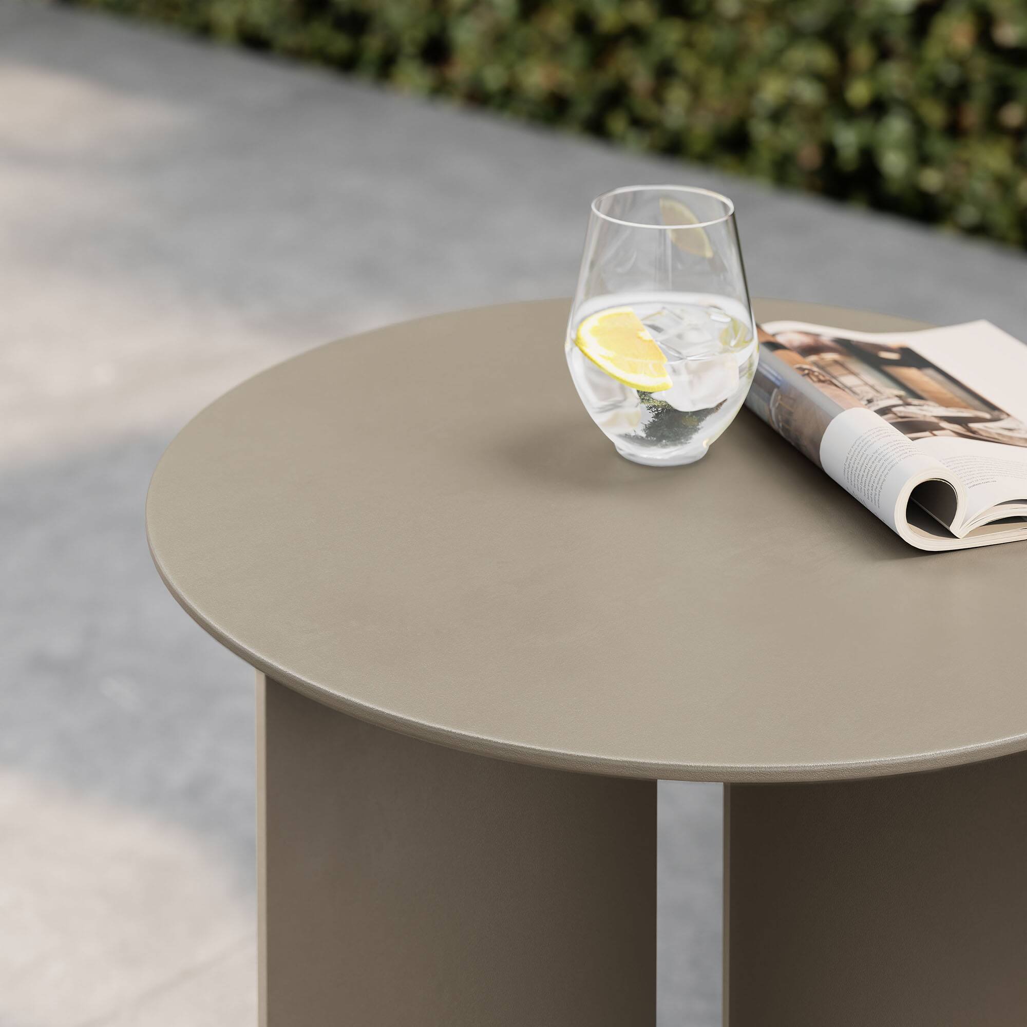 Alt View 1. Modway - Tecton Outdoor Patio Aluminum Side Table by Modway - Khaki.