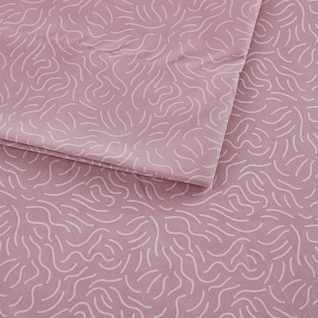 Alt View 5. Gracie Mills - Gracie Mills Giselle 4-Peice Wrinkle Free Printed Microfiber Sheet Set - Blush Waves.