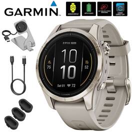 Garmin - Epix Pro (Gen 2), 42mm, Sapphire, Soft Gold Steel w/ Accessories Bundle - Soft Gold|Light Sand - (2024)