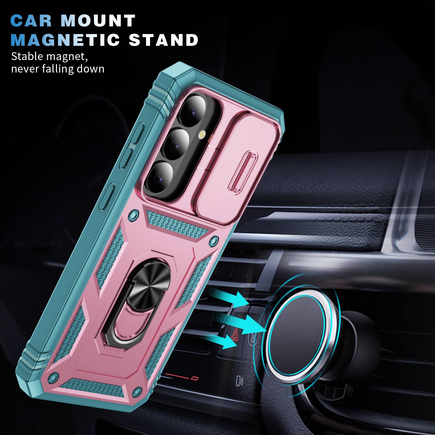 CAR MOUNT MAGNETIC STAND  
Stable magnet, never falling down
