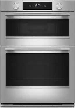 Front. KitchenAid - 27 inch Smart Built-In Electric Double Wall Combination with Microwave and Assisted Cooking Modes - PrintShield Stainless.