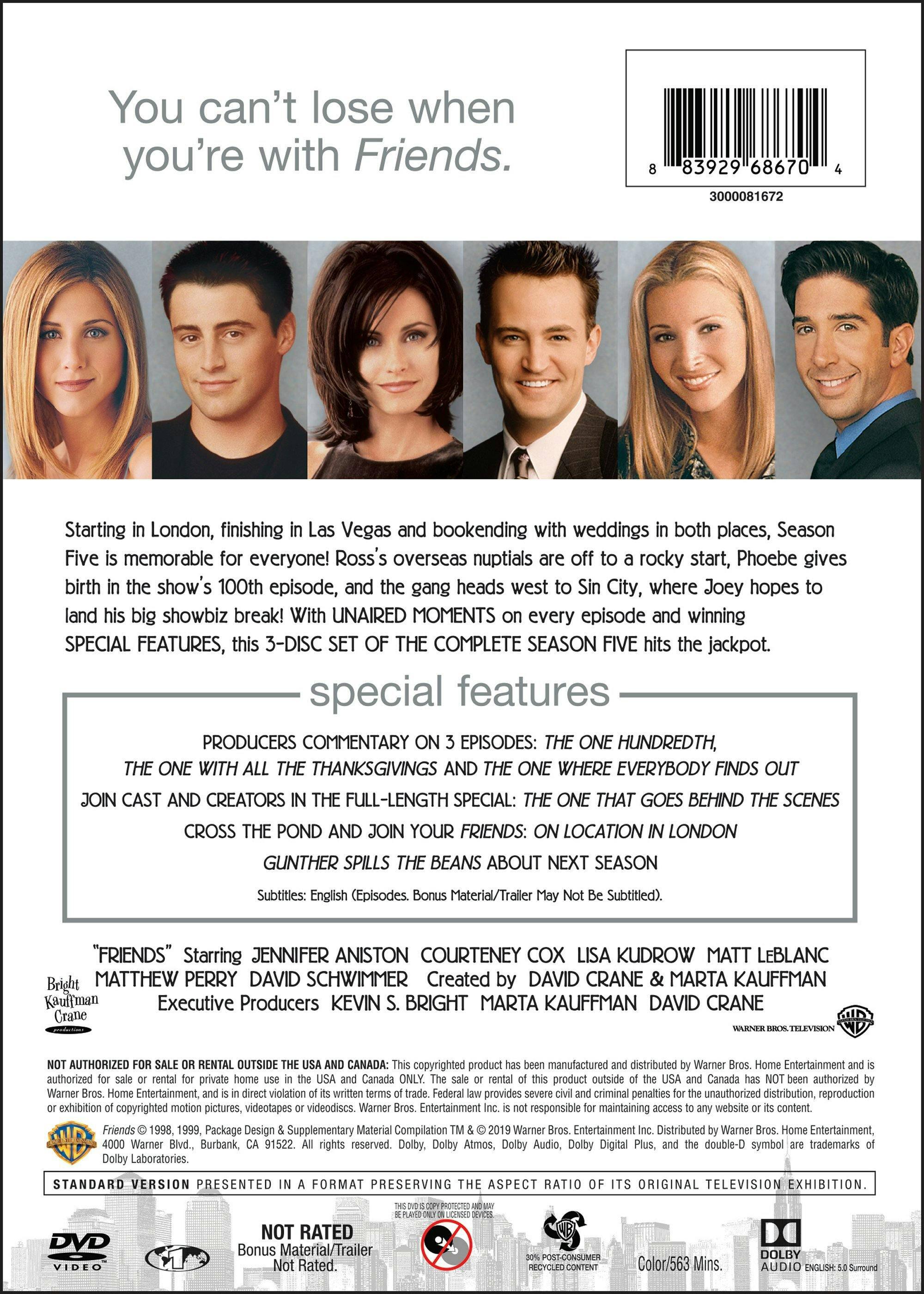 Angle. Friends: Season 5 - Extended Cut (Box Set) [DVD].