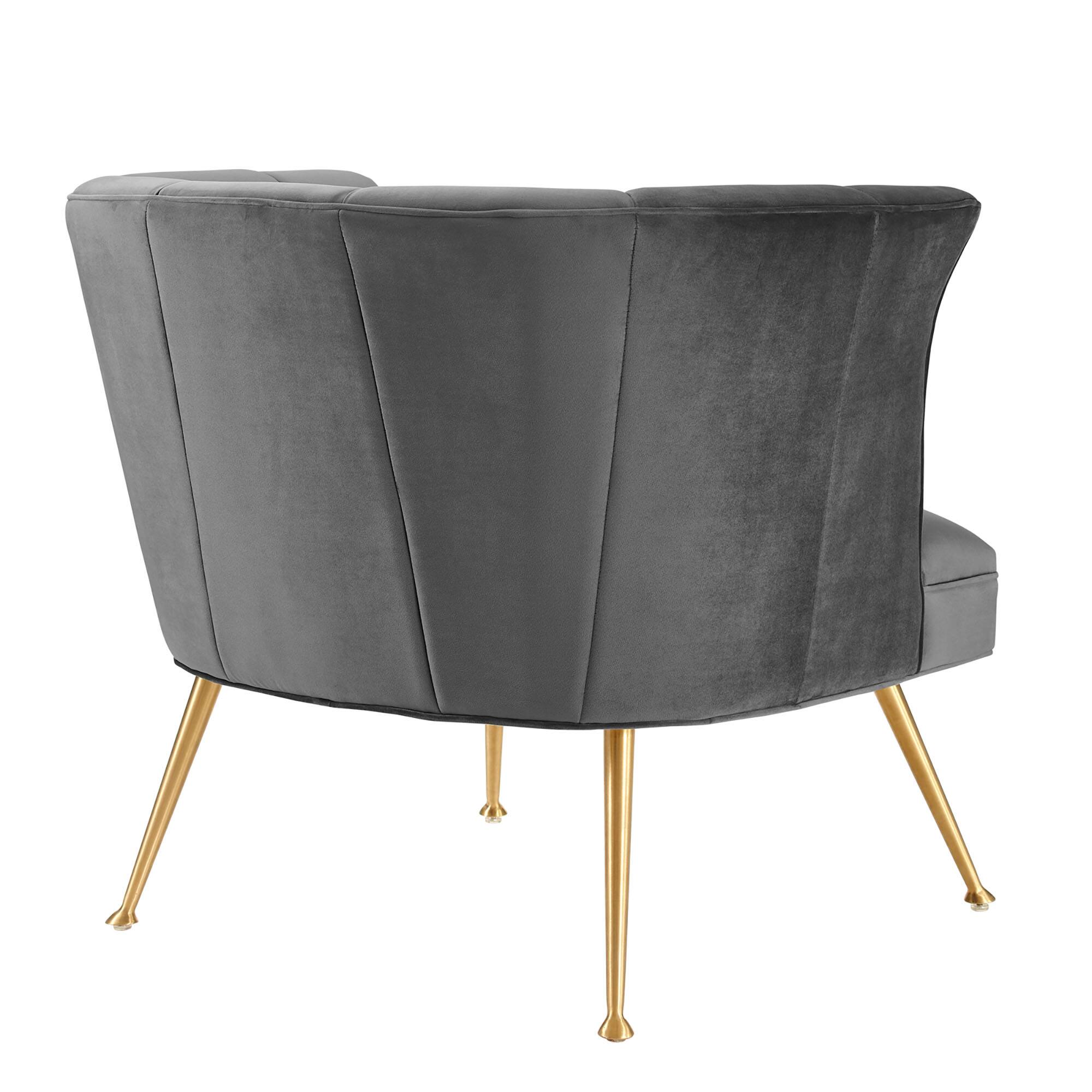 Alt View 2. Modway - Veronica Channel Tufted Performance Velvet Armchair by Modway - Gray.