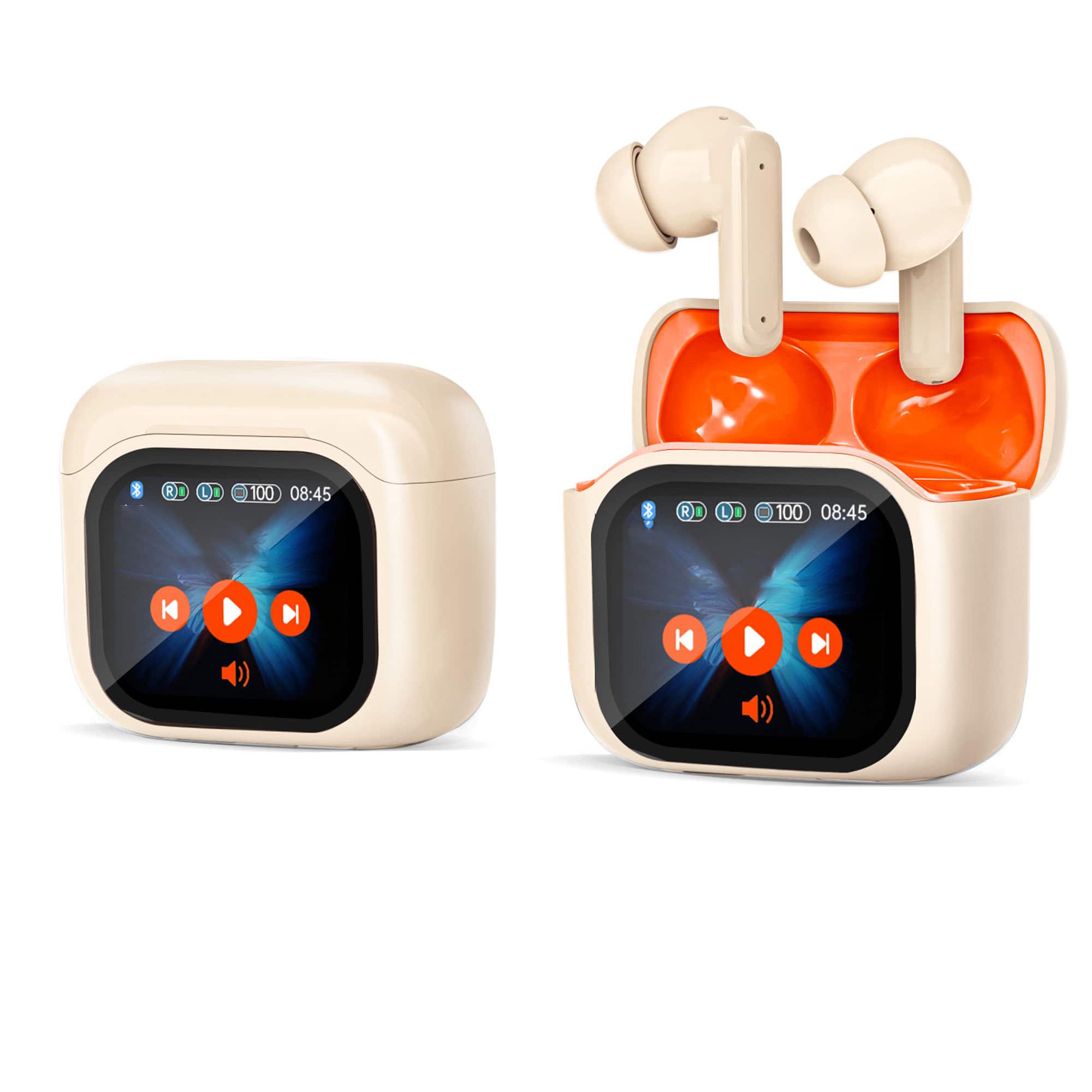 YONWAY - Wireless Touchscreen Earbuds, LCD Touchscreen, and Wireless Noise-canceling Headphones for Sports, Business and Travel