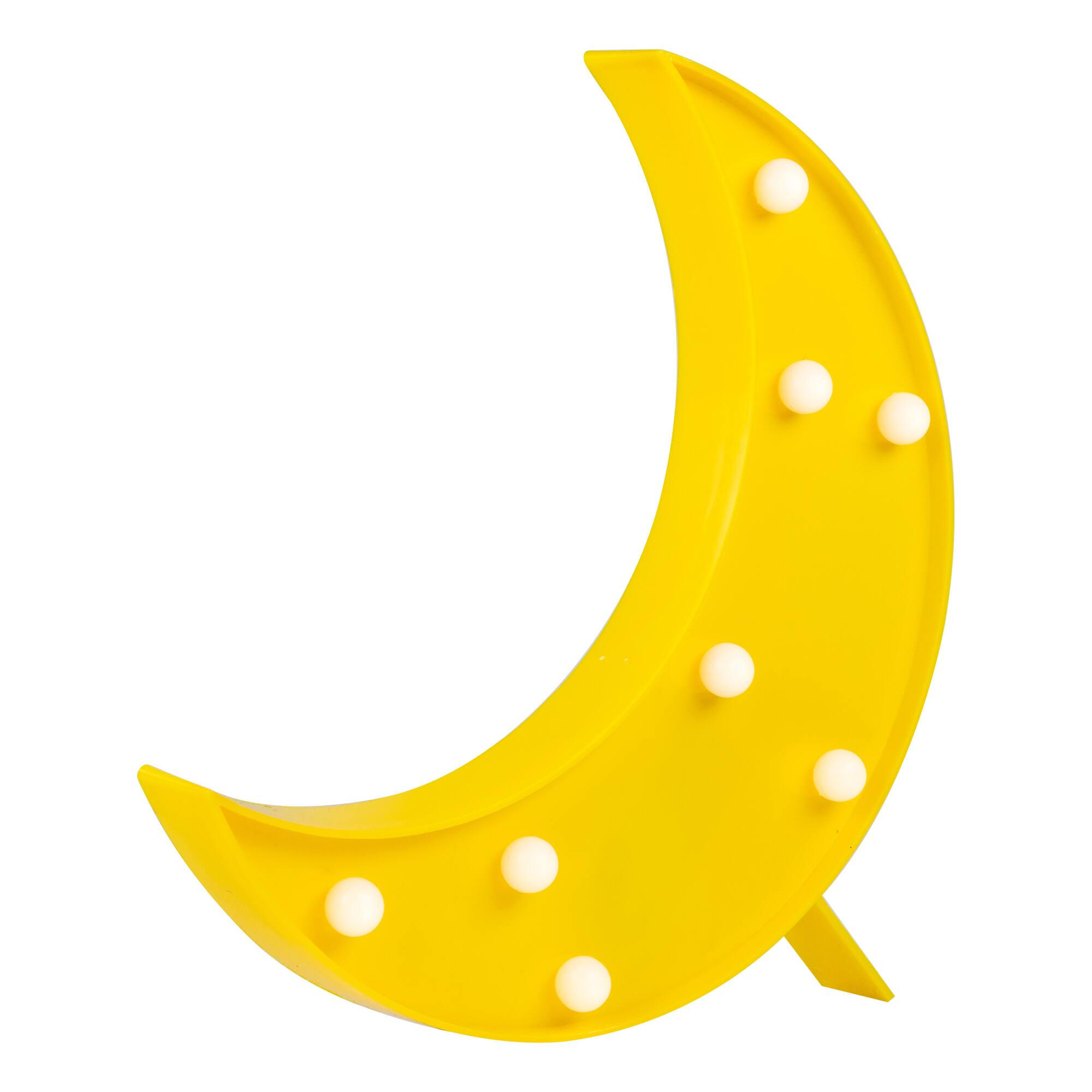 Alt View 3. Northlight - LED Lighted Crescent Moon Marquee Wall Art - 9.5" - Yellow - Yellow.