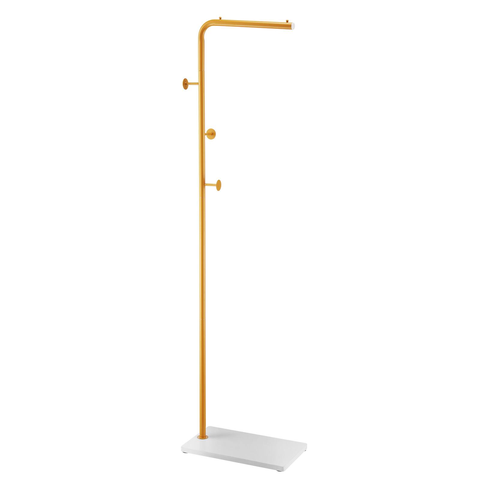 Alt View 5. VEVOR - Coat Rack, Freestanding Coats Rack Stand with Quartz Stone Base & 3 Round Hooks, Free Standing Hall Coat Tree - Gold.