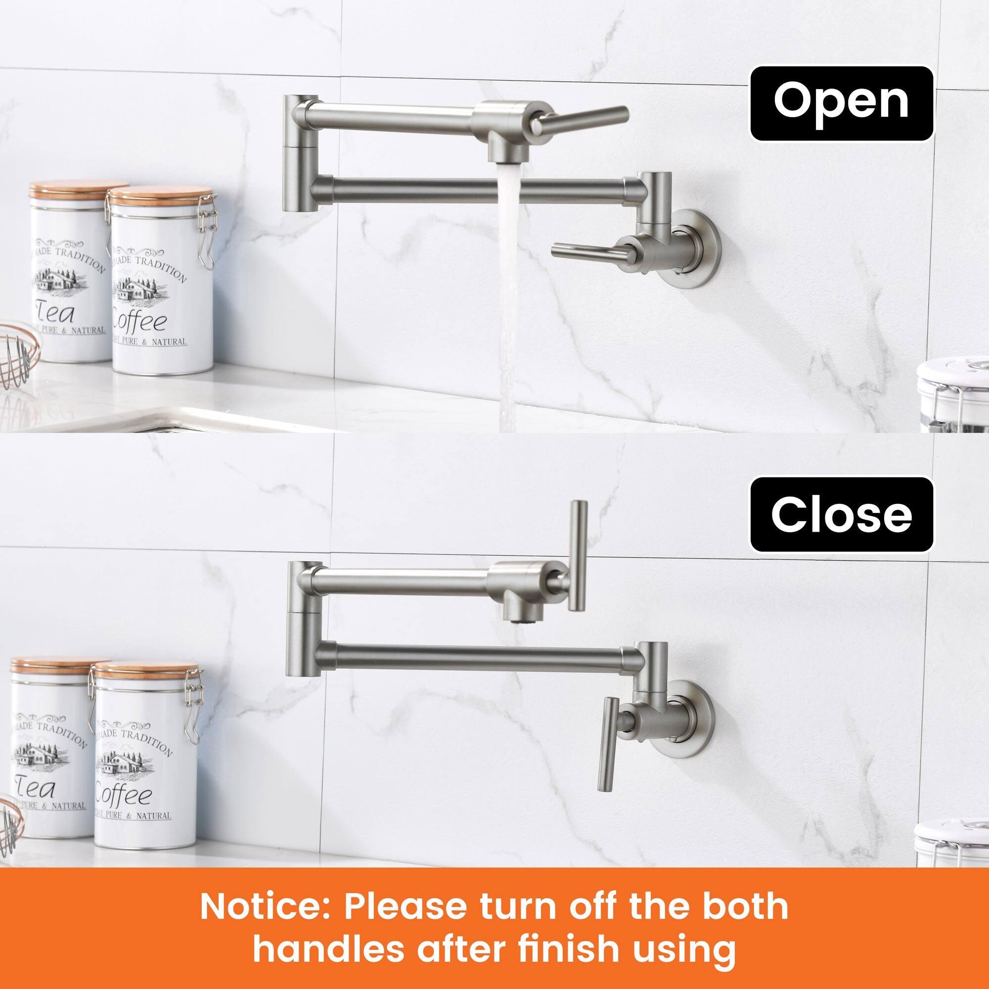 Open  
Close  

Notice: Please turn off the both handles after finish using