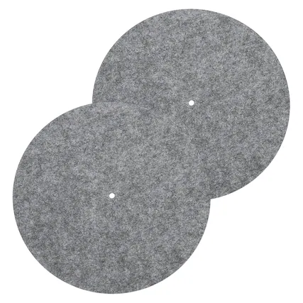 Front. Unique Bargains - 2pcs Record Player Mat, 12 Inch Turntable Mat 3mm Felt Pad for Vinyl Record - Dark Gray.