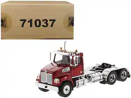 Western Star 4700 SF Tandem Day Cab Tractor 1/50 Diecast Model by Diecast Masters - Metallic Red