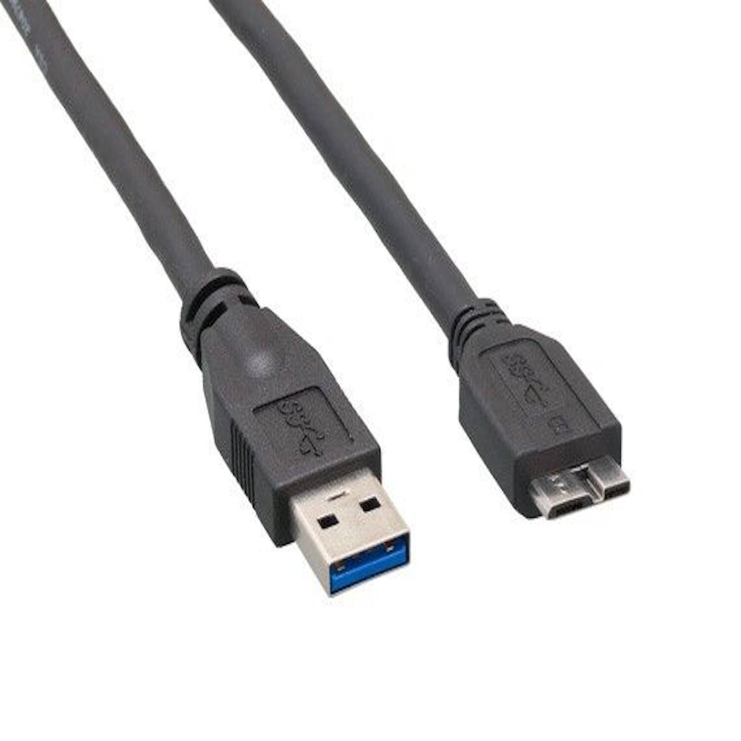 Sanoxy - 1ft SuperSpeed USB 3.0 A Male to Micro B Male Cable - Black