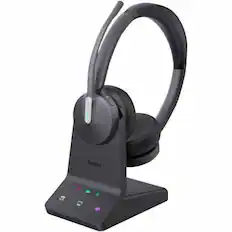 Front. Yealink - Yealink WH64 Headset - Microsoft Teams Certification - Stereo - Wireless - Bluetooth/DECT - 492.1 ft - 20 Hz to 20 kHz - Black.