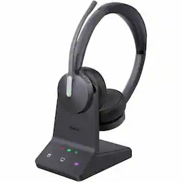 Yealink - WH64 Headset - Microsoft Teams Certification - Stereo - Wireless - Bluetooth/DECT - 492.1 ft - 20 Hz to 20 kHz - Black