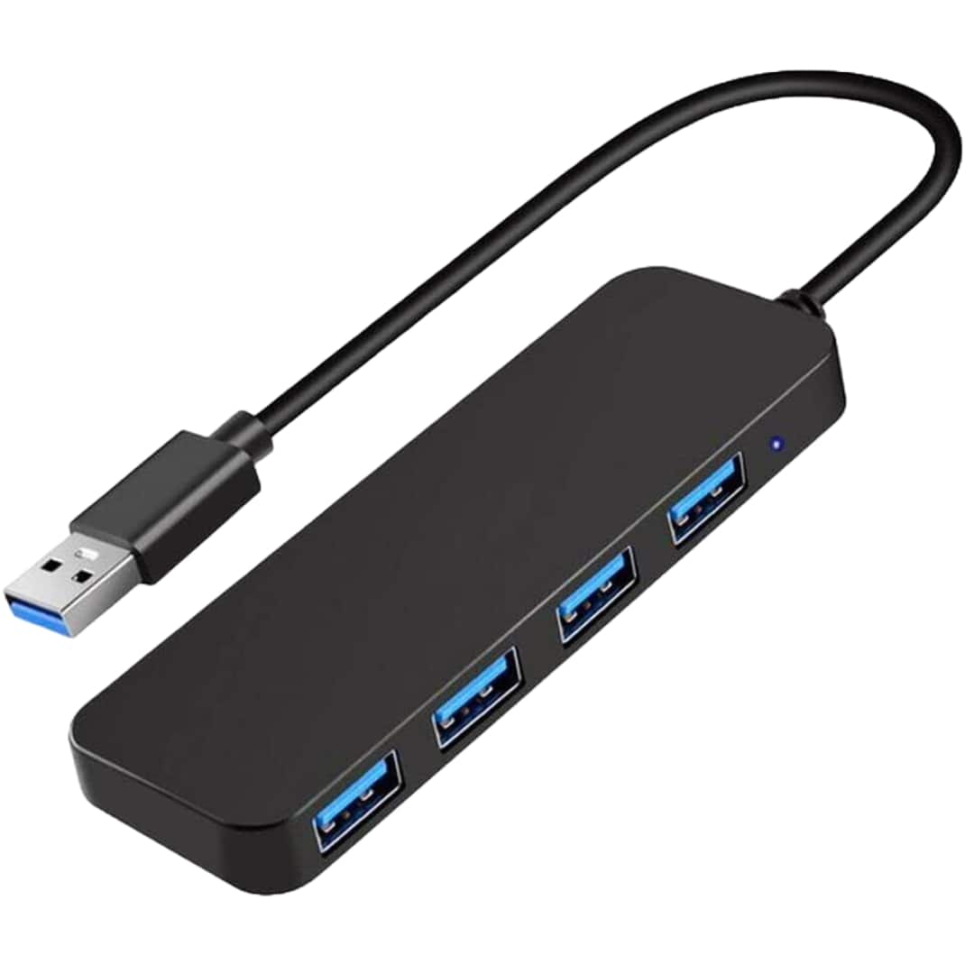 Sanoxy - USB 3.0 Hub 4-Port Adapter Charger - Black