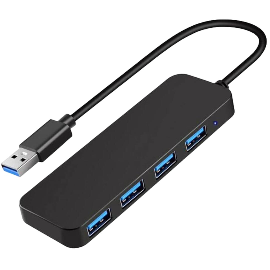 Front. Sanoxy - Sanoxy USB 3.0 Hub 4-Port Adapter Charger - Black.
