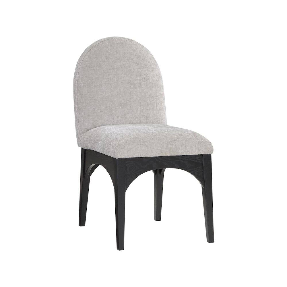 Meridian Furniture - Waldorf Grey Chenille Fabric Dining Chair - Gray