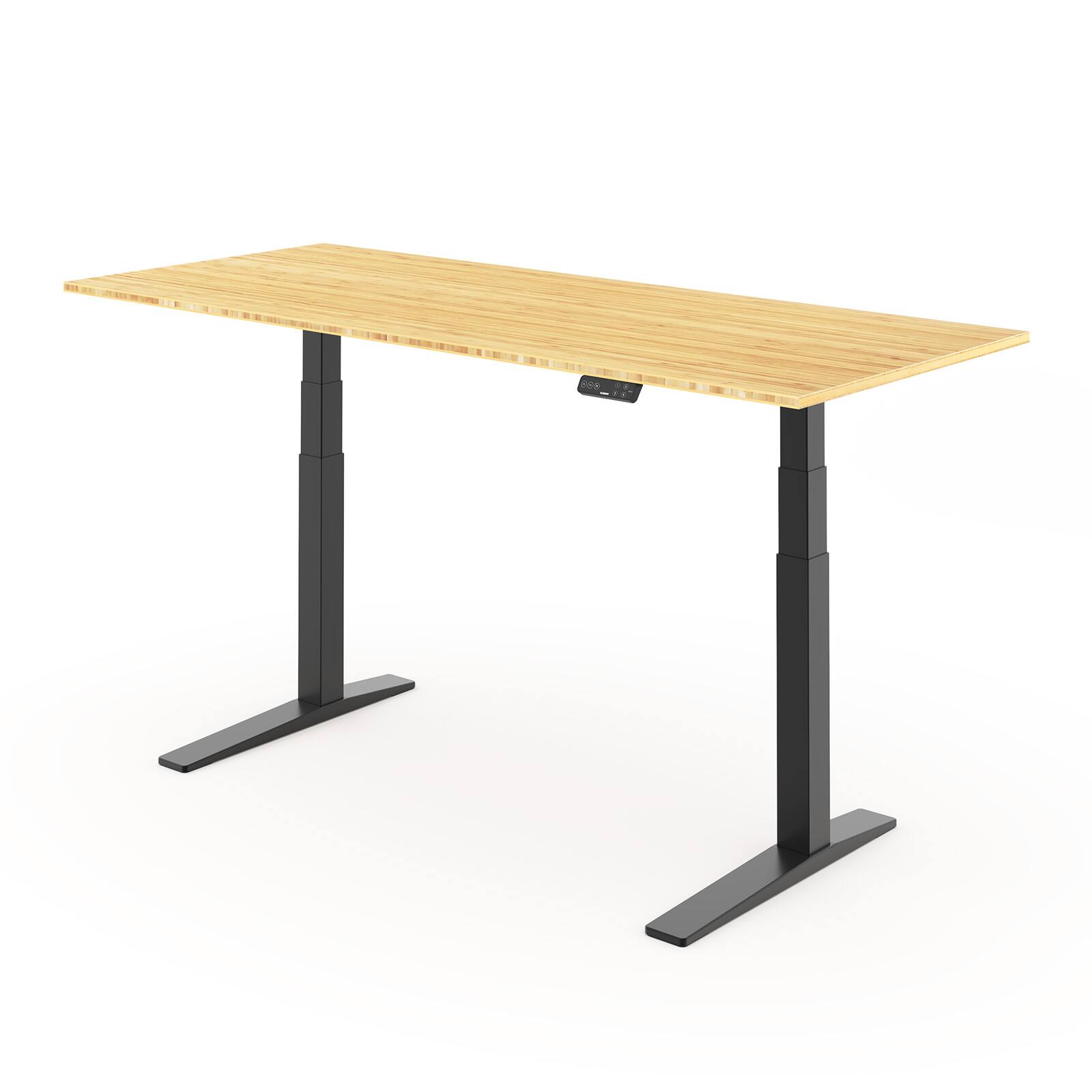 Alt View 5. FlexiSpot - FlexiSpot E7Pro 72''W Electric Adjustable Standing Desk, Bamboo/Black - Bamboo.