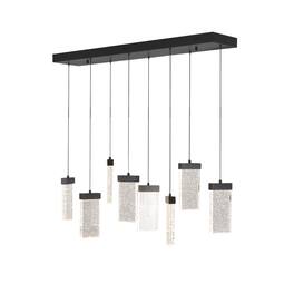 Umeiluce - 8 Lights Modern Perceus Kitchen Island Chandelier Rectangle Base Warm Light Dimmable - Matte Black