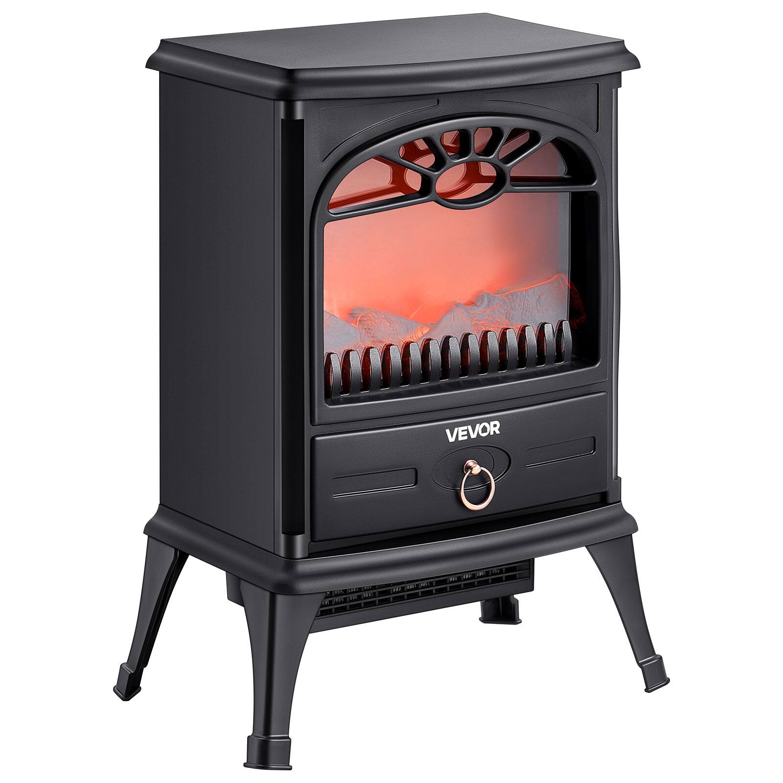 Alt View 5. VEVOR - 22.8inch Freestanding Fireplaces, 1500W 5120BTU Portable Electric Fireplace Stove Heater, with Overheating Protection - Black.