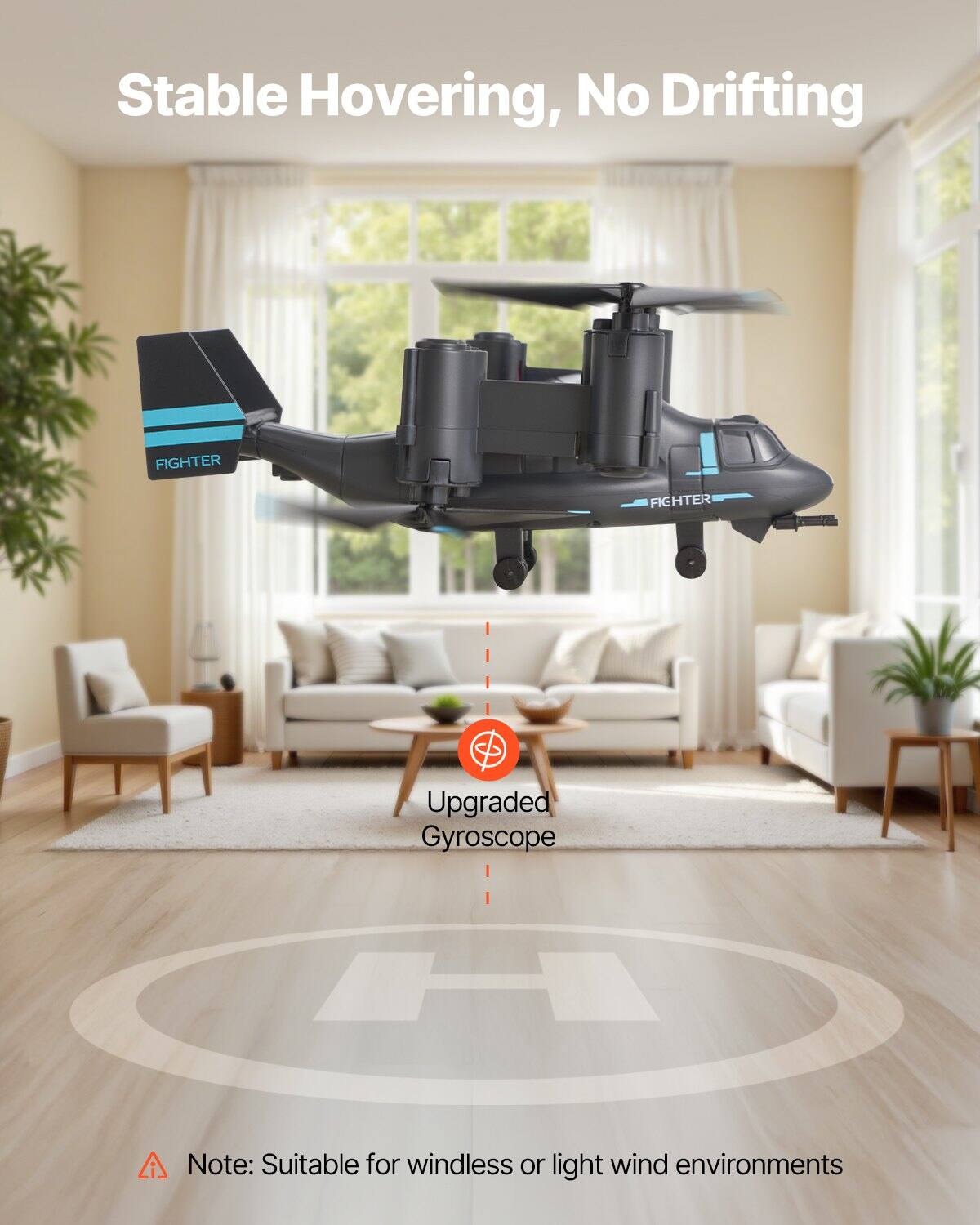 Stable Hovering, No Drifting

Upgraded Gyroscope

Note: Suitable for windless or light wind environments