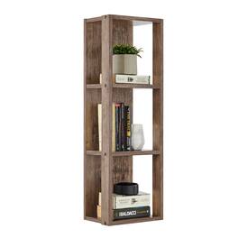 Danya B - Recife Vertical Three-Tier Cube Wall Shelf - Hickory