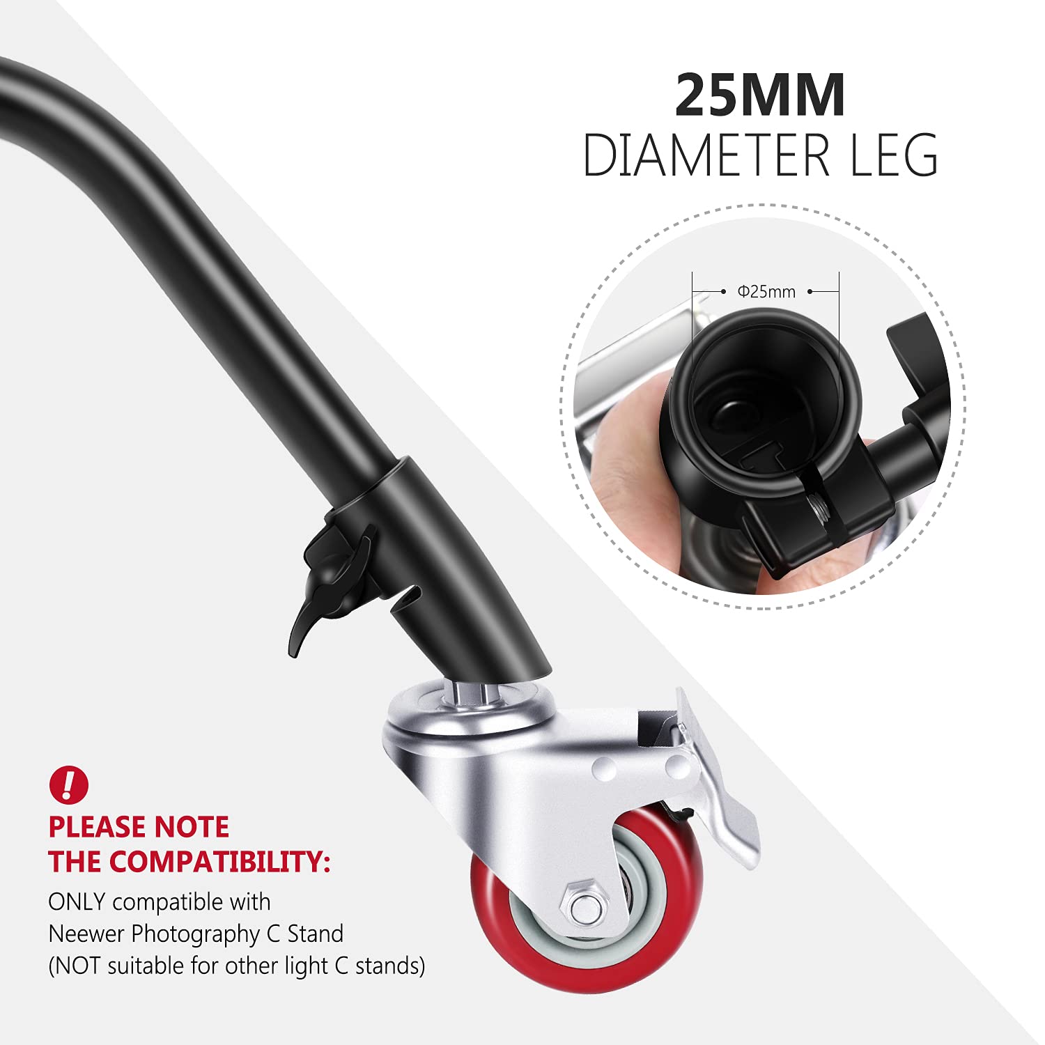 25MM DIAMETER LEG

25mm

PLEASE NOTE THE COMPATIBILITY: ONLY compatible with Neewer Photography C Stand (NOT suitable for other light stands)