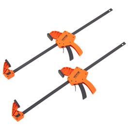 VEVOR - Bar Clamps for Woodworking, 2-Pack 24" One-Handed Clamp/Spreader, Quick-Change F Clamp with 300 lbs Load Limit - VI Orange + Black