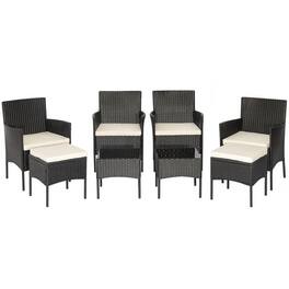 Kadyn - 7 Piece Rustproof Wicker Outdoor Sofa Set, Outdoor Furniture Garden Conversation Sets with Coffee Tables and Ottomans - White
