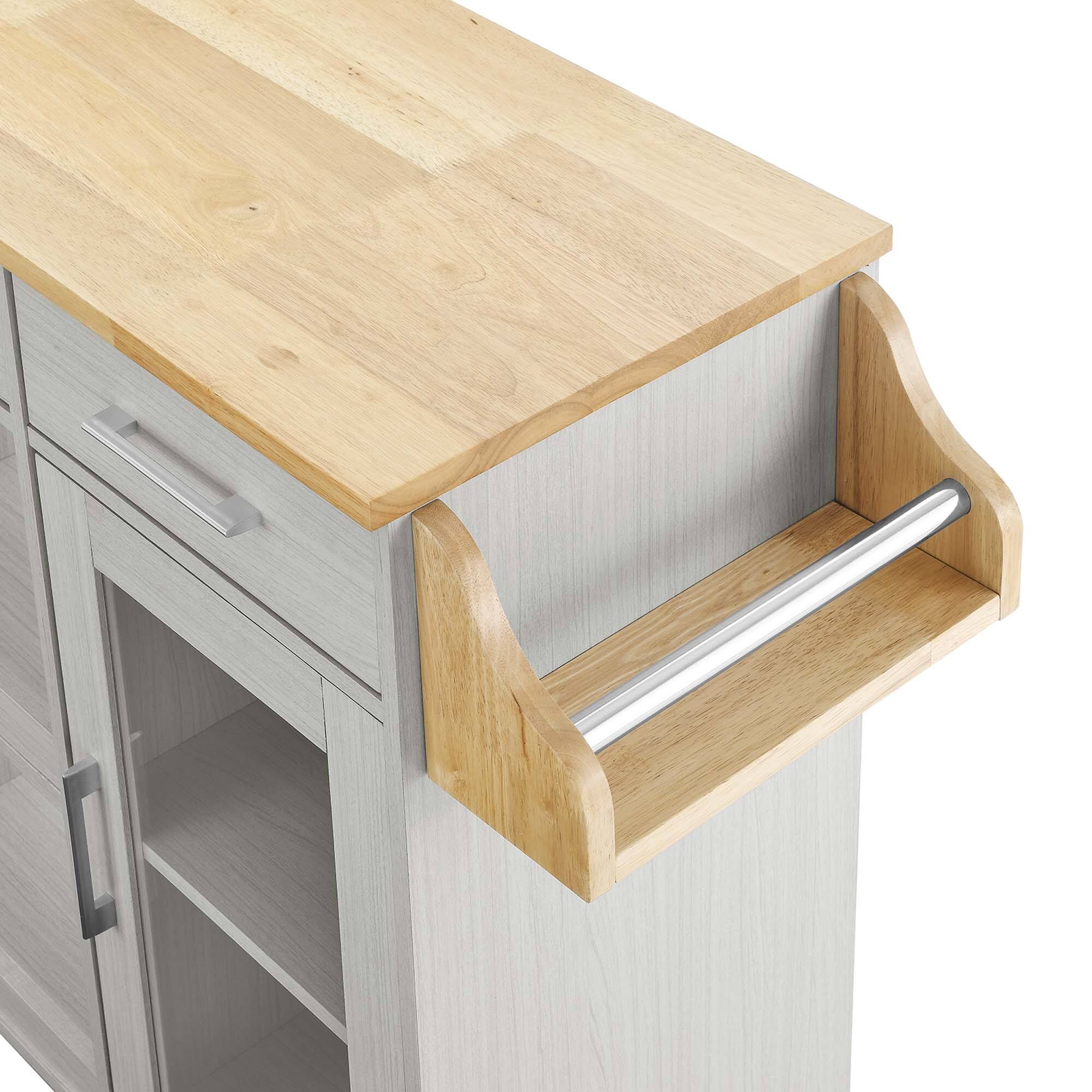 Alt View 7. Modway - Culinary Kitchen Cart With Spice Rack by Modway - White Natural.