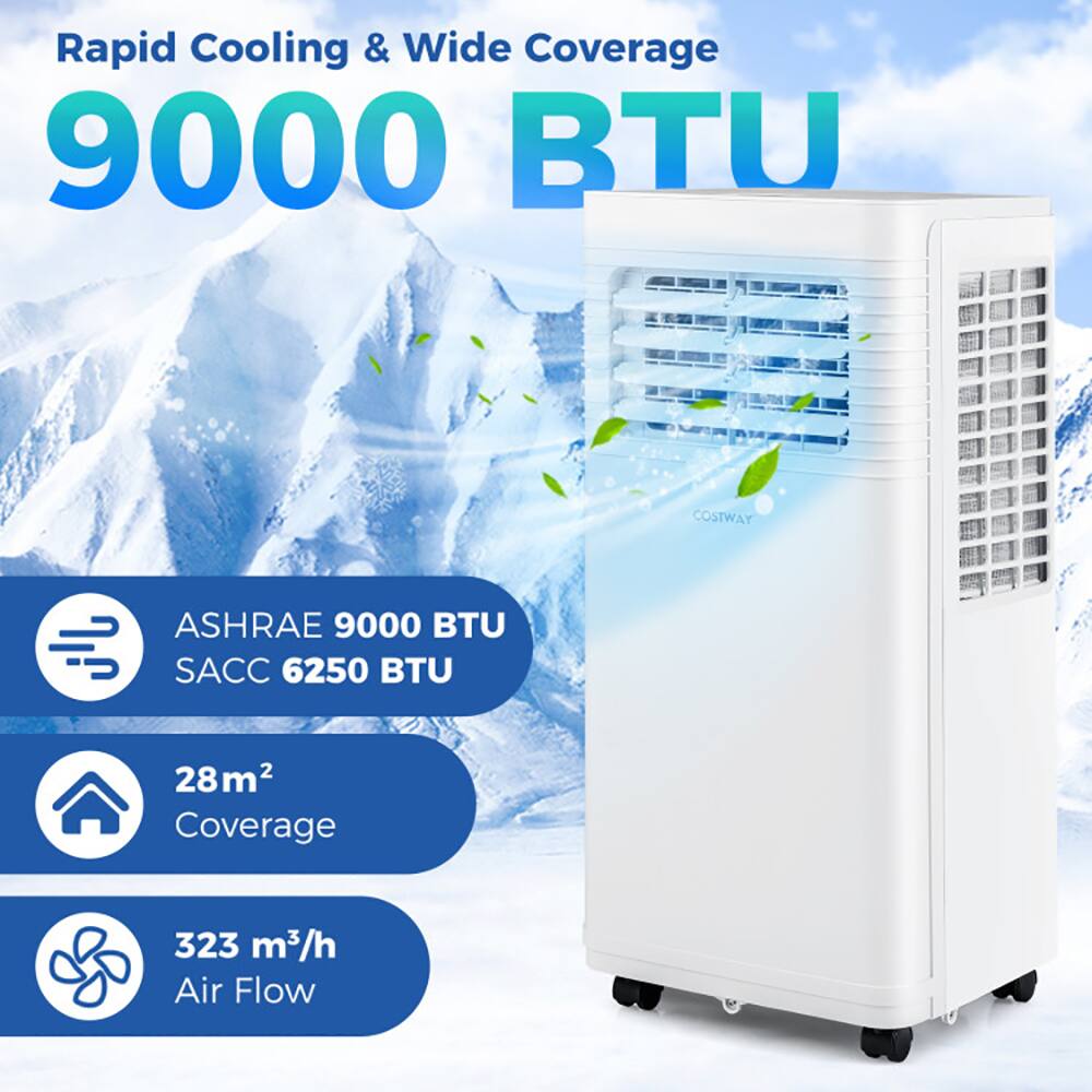 Rapid Cooling & Wide Coverage  
9000 BTU  
ASHRAE 9000 BTU  
SACC 6250 BTU  
28m² Coverage  
323 m³/h Air Flow