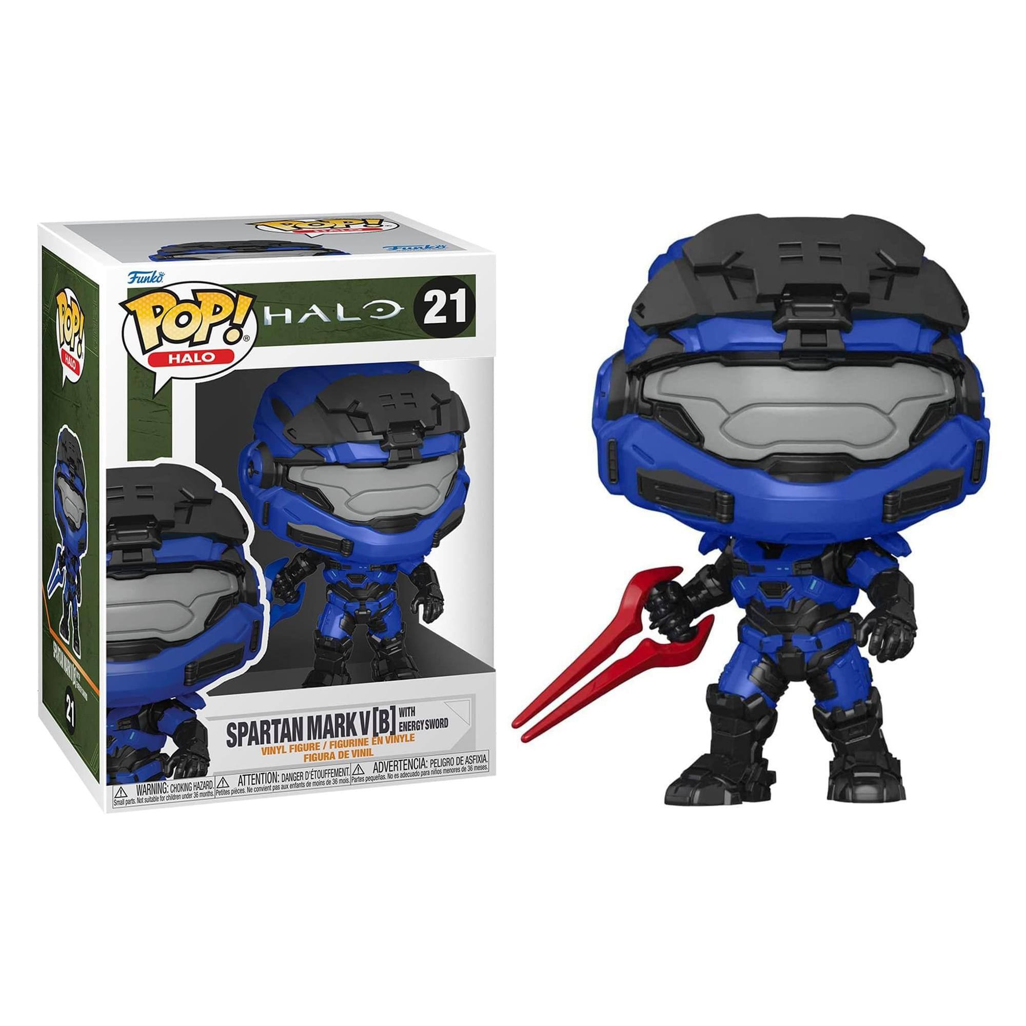 Halo Infinite Funko POP Vinyl Figure | Spartan Mark V w/ Red Energy Sword CHASE - Blue