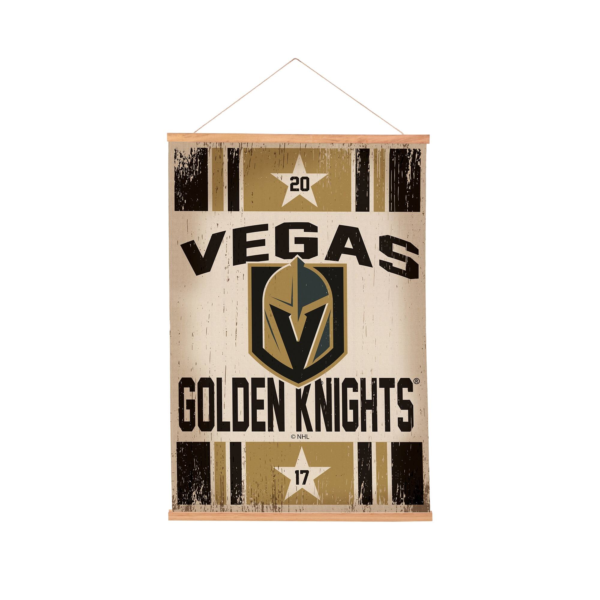 Vegas Golden Knights 24" x 36" Antique Style Canvas Wall Art Tapestry with Wood Frame