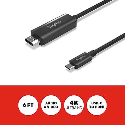 Staples 6 FT AUDIO & VIDEO 4K ULTRA HD USB-C TO HDMI